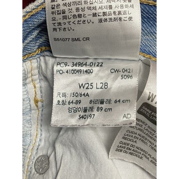 LEVI’S Premium Wedgie Straight Womens Size 25 Distressed Cut Off Ankle Y2K Drift - Picture 11 of 14